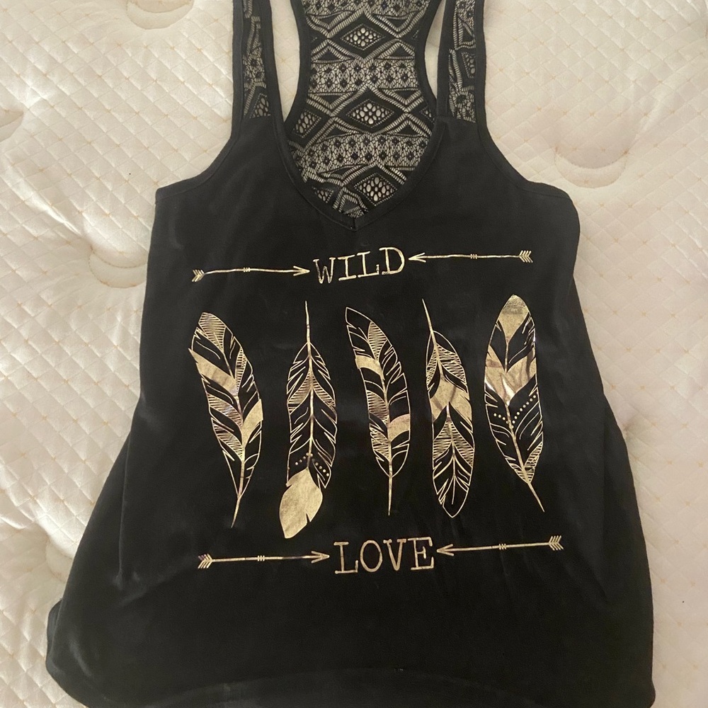 Wild Love Black and Gold Women's Tank Top